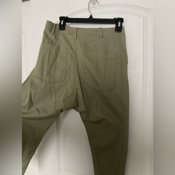 Acacia Dublin pants moss green raw hem cotton S Small - Picture 4 of 13